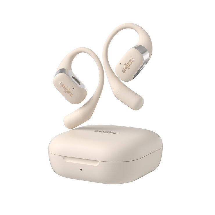 Shokz OpenFit Audífonos Inalámbricos de Conducción Ósea Beige