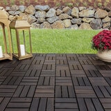 Hanie Design, Piso de Madera para Exterior, Color Gris Oscuro