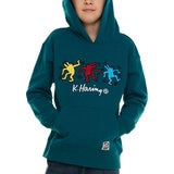 Keith Haring Sudadera para Niños y Niñas Verde 14 / 16 Años