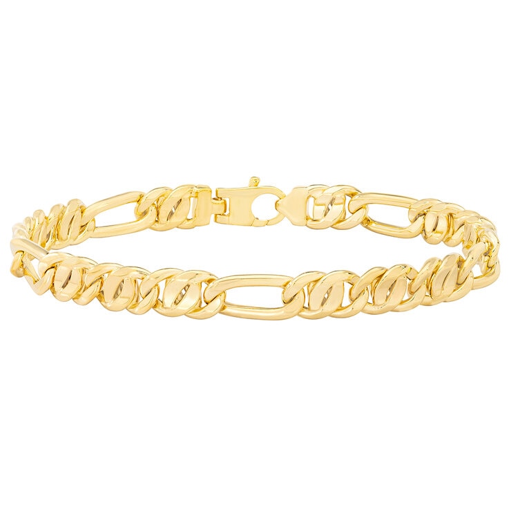 Pulsera, Eslabones Ojo de Pajaro Oro 14K Pulsera, Eslabones Ojo de Pajaro Oro 14K