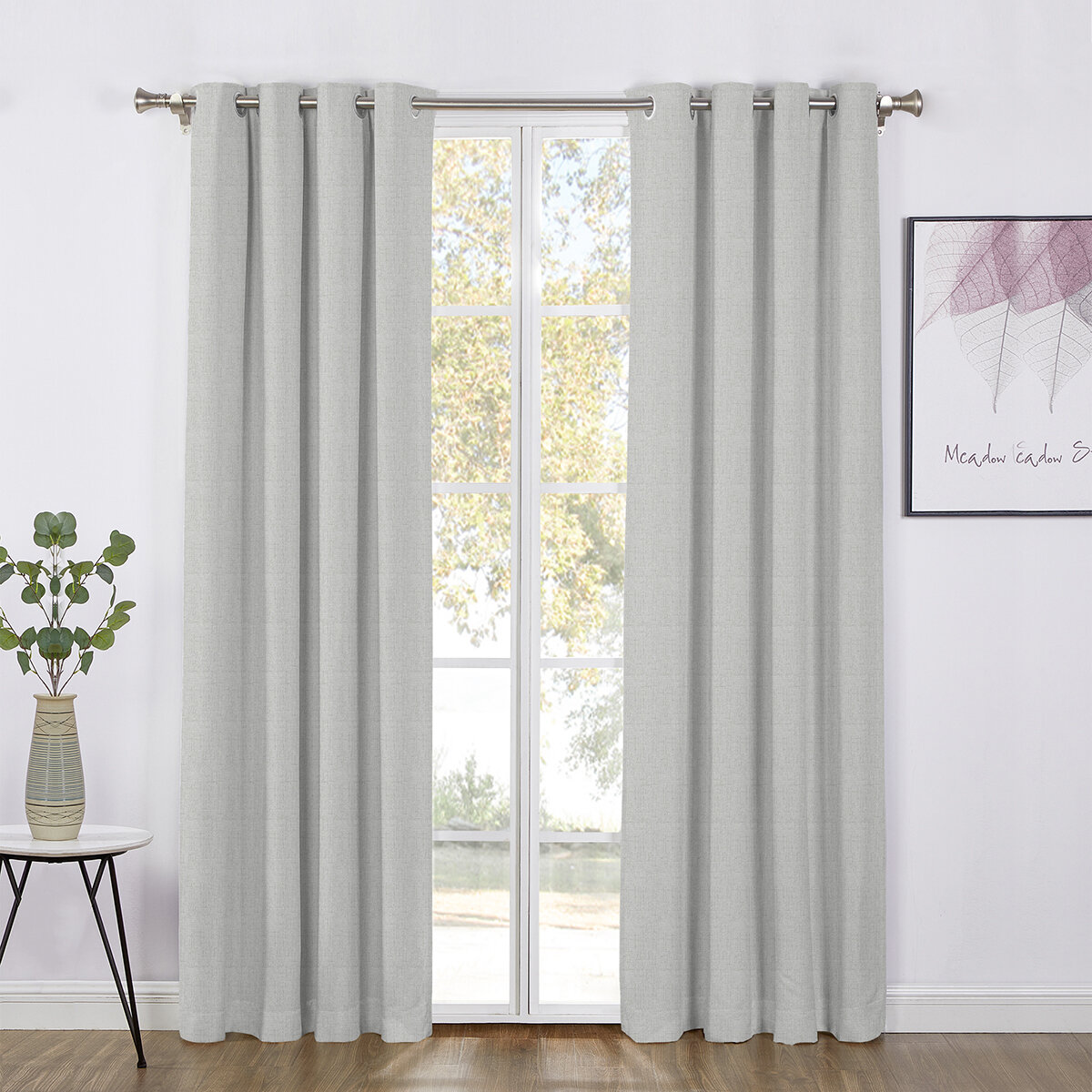 SUN + BLK, Cortinas con Bloqueo Total de Luz 132 cm x 241 cm, GREY 52X95 F