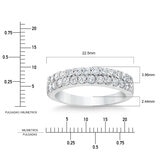 Anillo, Diamantes 0.70ctw, Doble Fila, Oro Blanco 14K