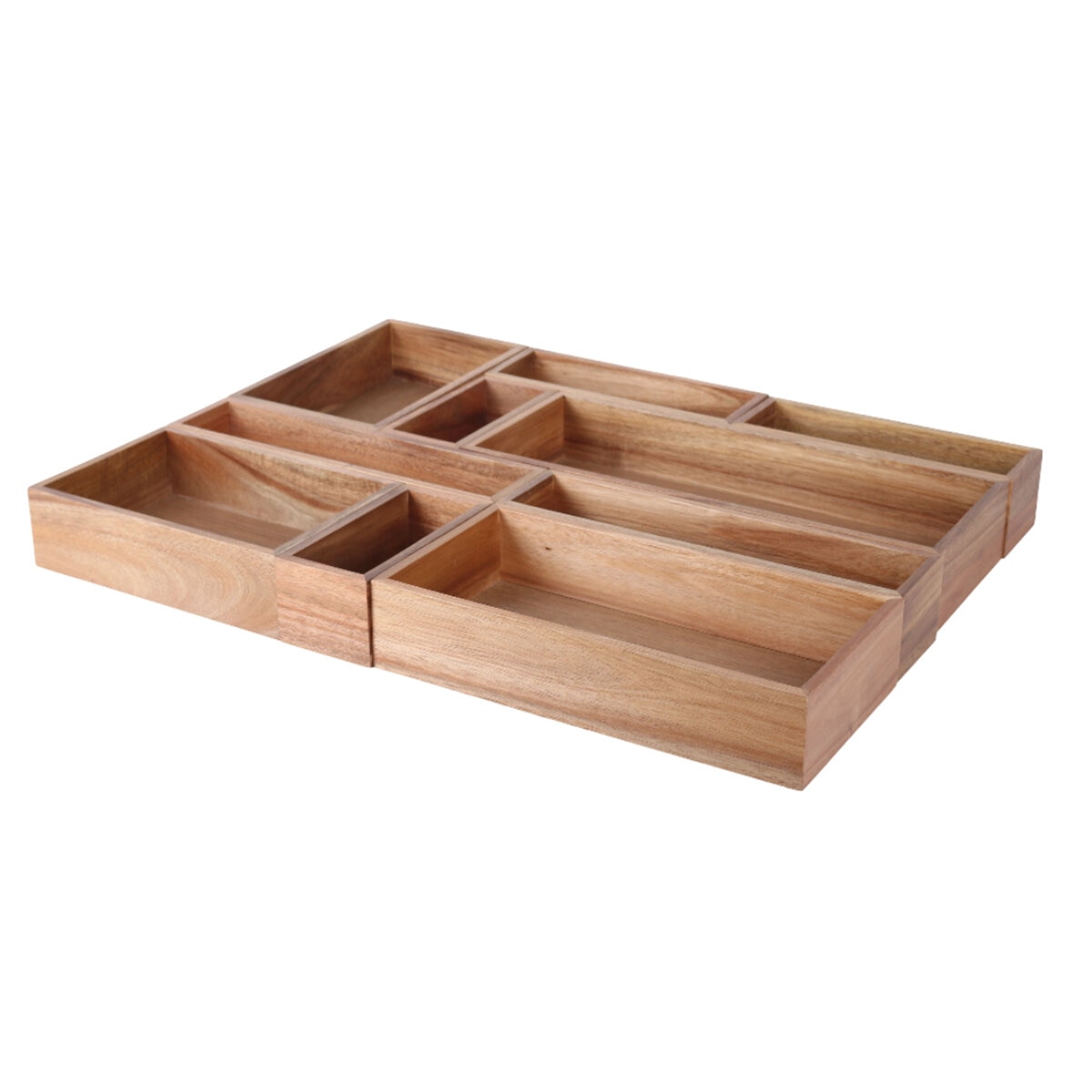 Seville Classics Cajas Organizadoras de Madera de Acacia, 10 piezas
