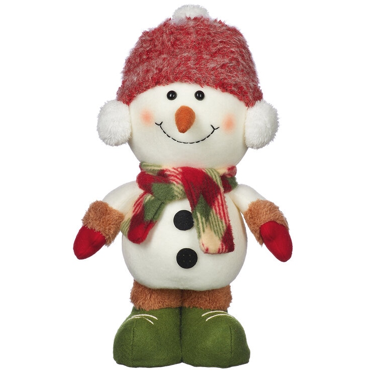 Set de 2 Figuras Festivas Reno y Muñeco de Nieve