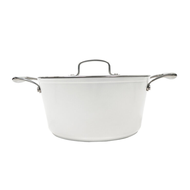 Westinghouse, Cacerola 24 cm de Cerámica Blanca, Acero Inoxidable