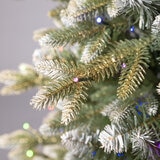 Árbol de Navidad Artificial en Maceta, Escarchado y Diamantado de 1.3m Preiluminado con 200 Luces LED