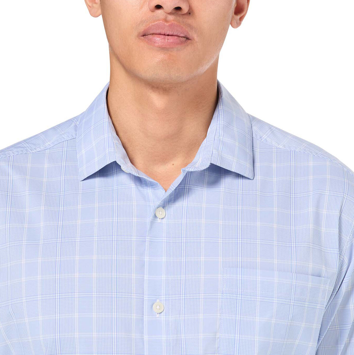 Kirkland Signature Camisa para Caballero Azul con verde Manga 14-14.5 Cuello 34/34