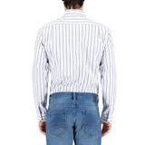 Nautica Camisa para Caballero Azul y rayas blancas Mediana