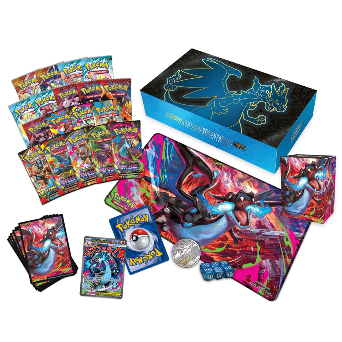 Pokémon Juego de Cartas: Mega Charizard X ex Ultra-Premium Collection
