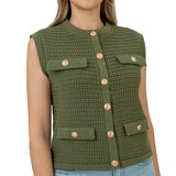 BLANKNYC Chaleco punto para Dama Verde Chica