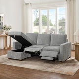 Thomasville, Sofá Estilo Chaise Reversible De Tela De 2 Piezas Con Reposapiés Eléctrico Y Almacenamiento