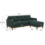 Henredon, Sofá Reversible De Tela Estilo Chaise