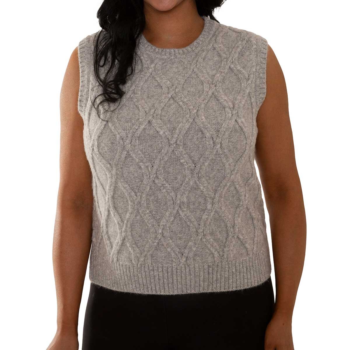 Mario Serrani Italy Chaleco de punto para Dama Gris Chica