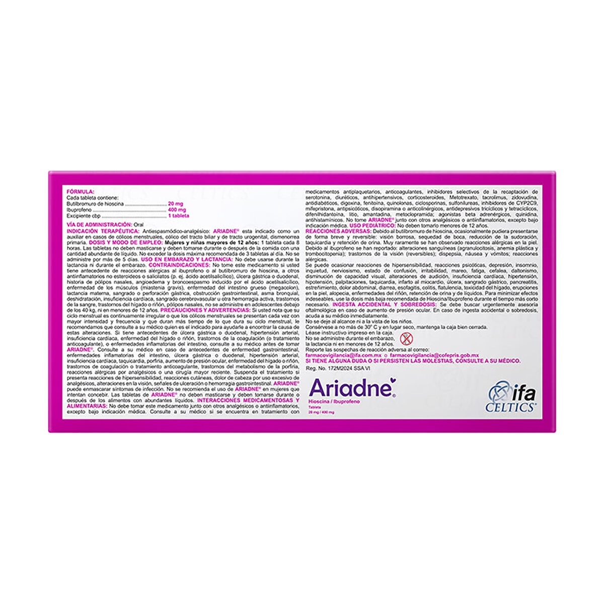 Ariadne 20 mg/400 mg 10 Tabletas