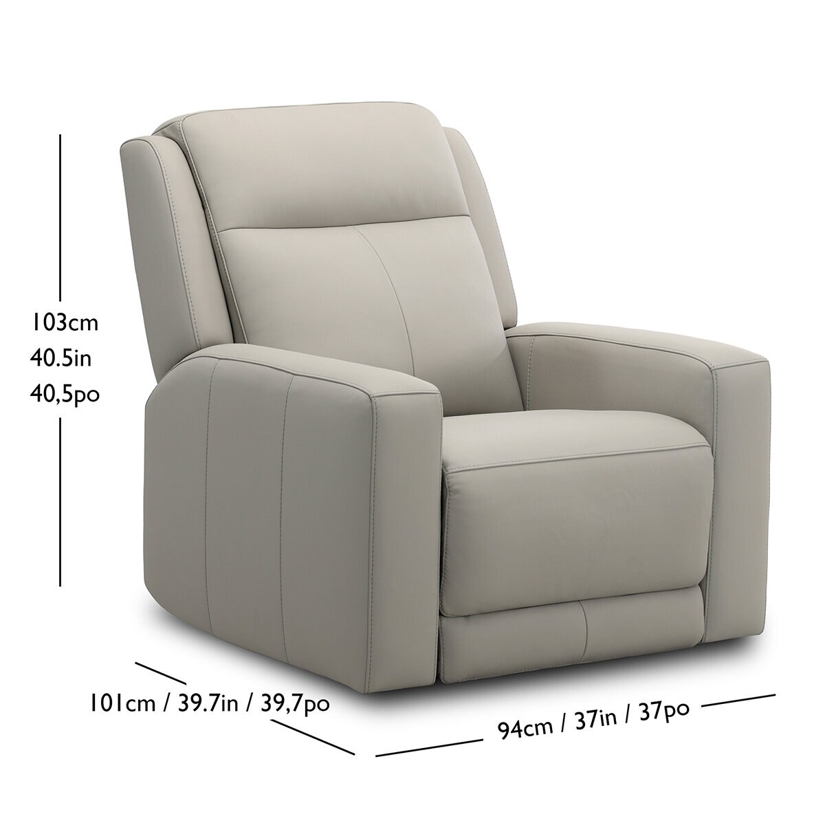 Simon Li Furniture, Sillón Reclinable de Piel con Sistema Eléctrico