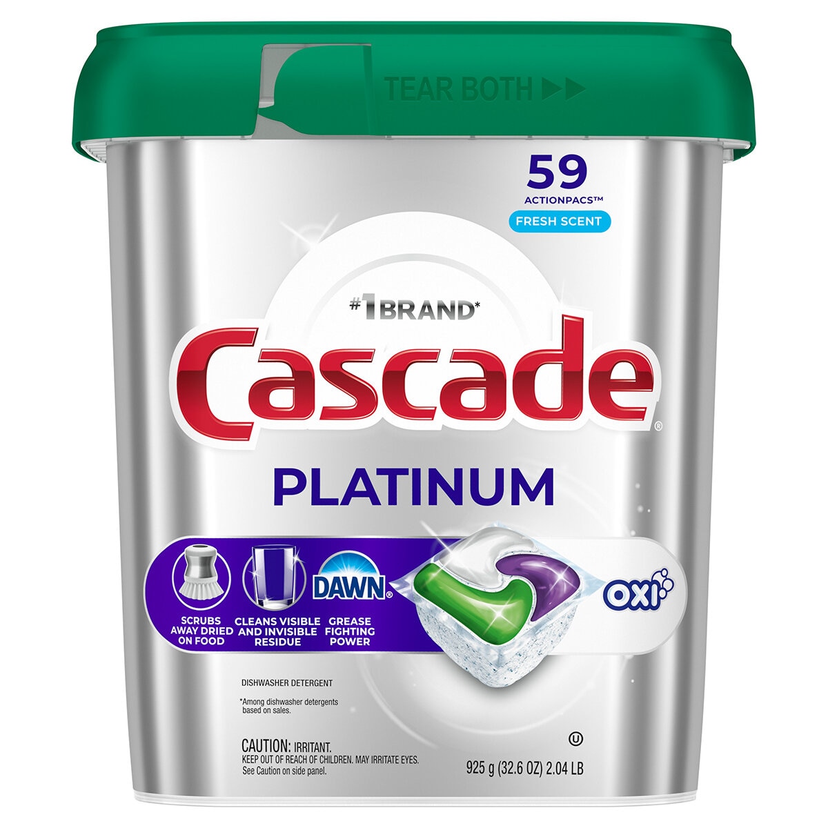 Cascade Platinum Detergente para Lavavajillas 59 pzas