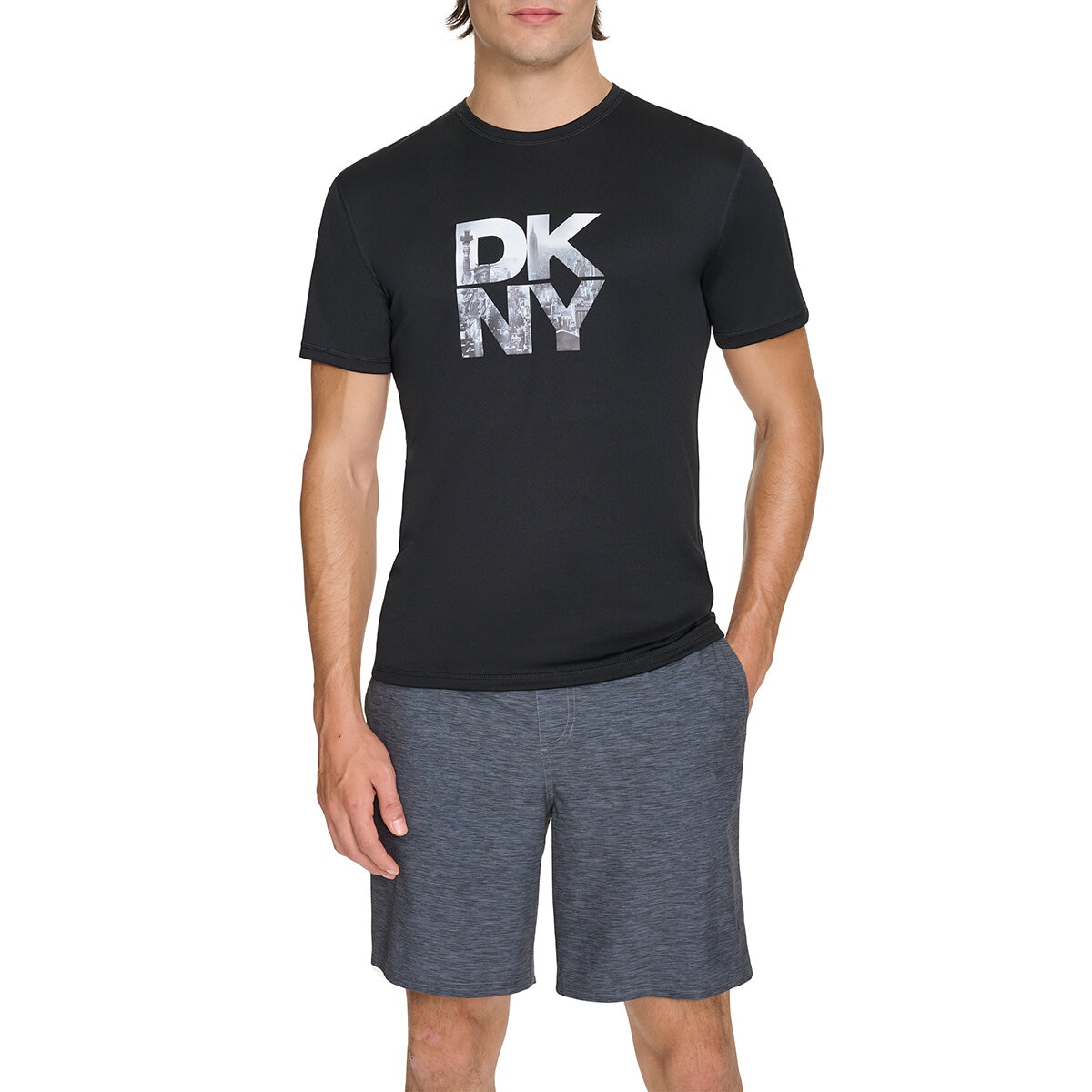 DKNY Playera para Caballero Negro Extra Grande