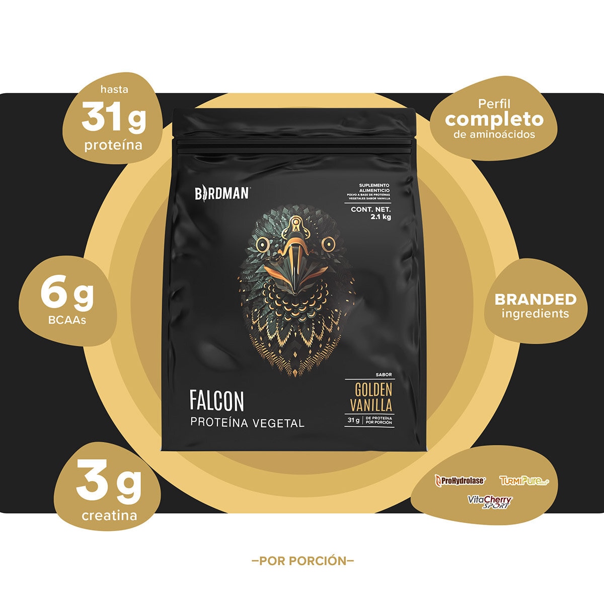 Birdman Falcon Performance Proteína Vegetal Sabor Vainilla 2.1 kg