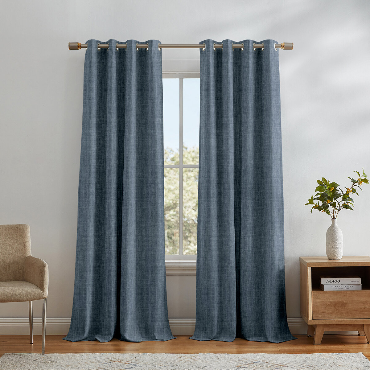 SUN + BLK, Gunnison, Cortinas con Bloqueo Total de Luz, Azul