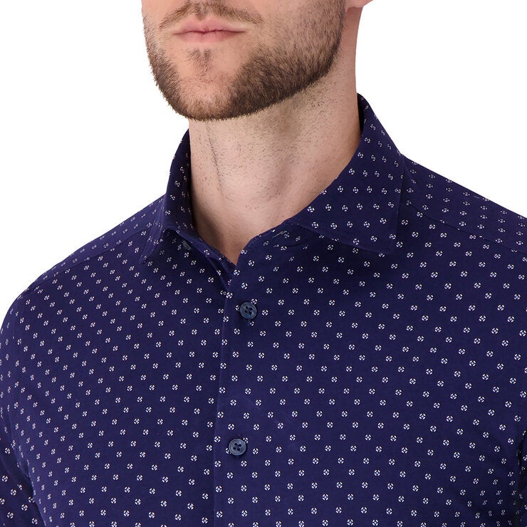 Victor Emmanuel Camisa para Caballero Azul Cuello 16.5 Manga 34/35