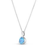 Dije de Topacio Solitario, Oro Blanco 14K