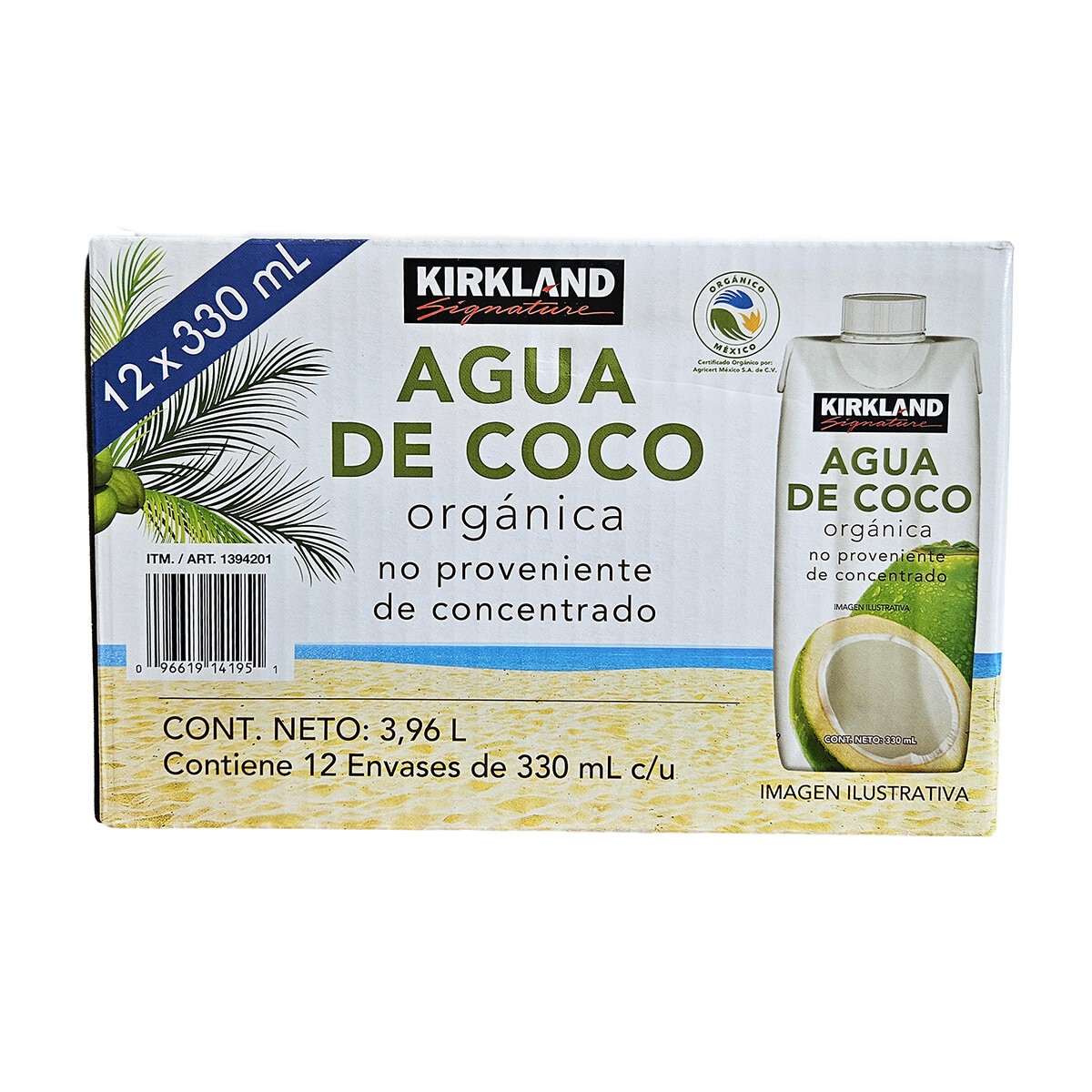 Kirkland Signature Agua de Coco Orgánica 12/330 ml Kirkland Signature Agua de Coco Orgánica 12/330 ml