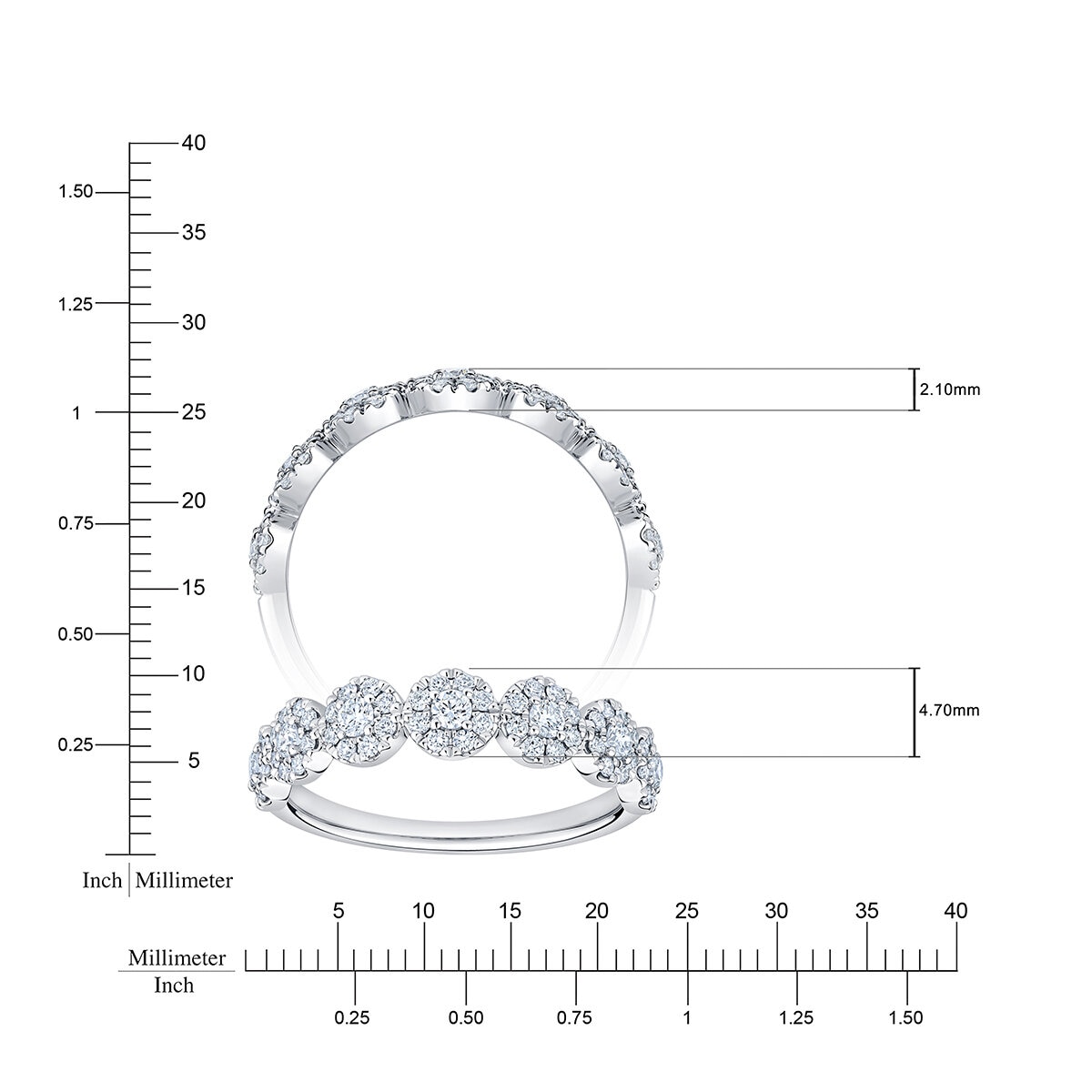 Anillo de Diamantes 0.50ctw, Oro Blanco 14K Anillo de Diamantes 0.50ctw, Oro Blanco 14K
