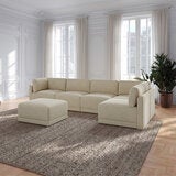 Thomasville, Fallon, Seccional Modular de Tela de 6 piezas con Otomano Thomasville, Fallon, Seccional Modular de Tela de 6 piezas con Otomano