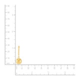 Aretes de cuentas pulidas 9.6mm, Oro Amarillo de 14K