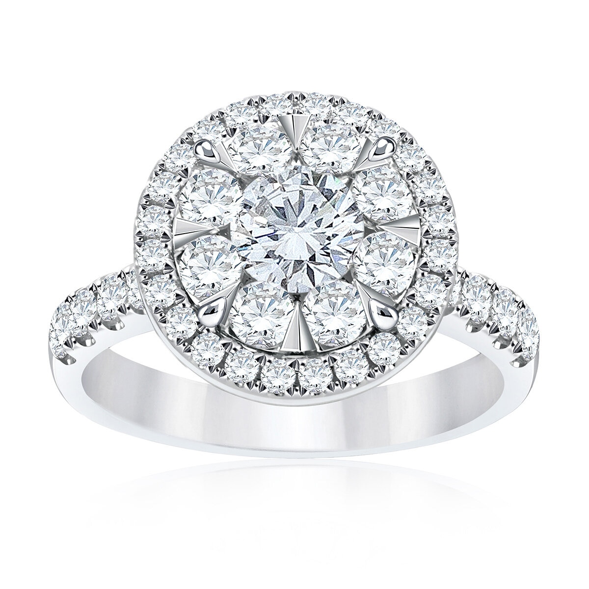 Anillo, Diamantes 1.60ctw, Oro Blanco 14K