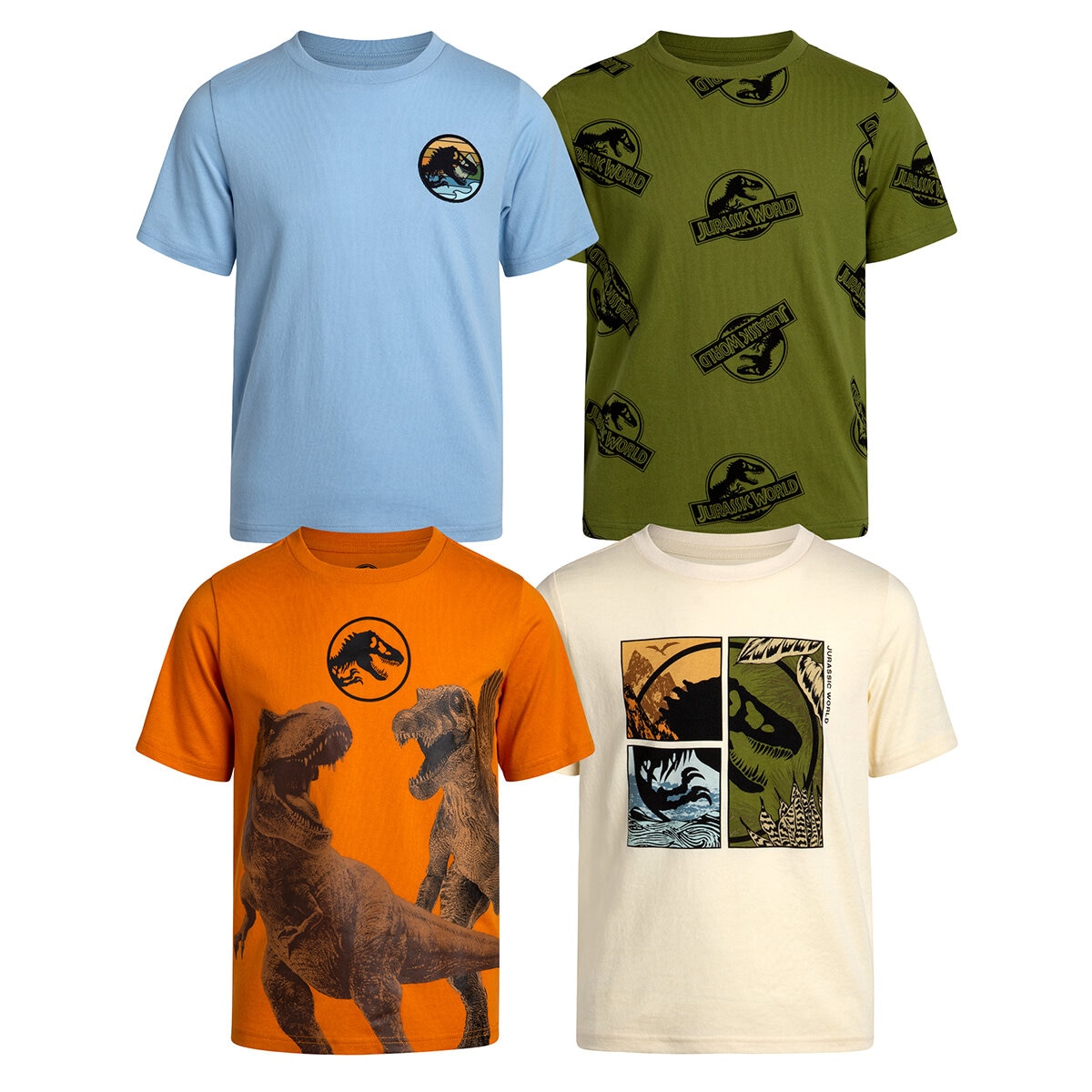 Playera 4 piezas para Niños o Niñas Jurassic World 6 Años