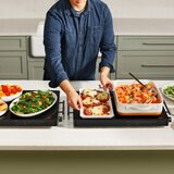 Chefman, Bandeja de Calentamiento con Cubierta de Vidrio