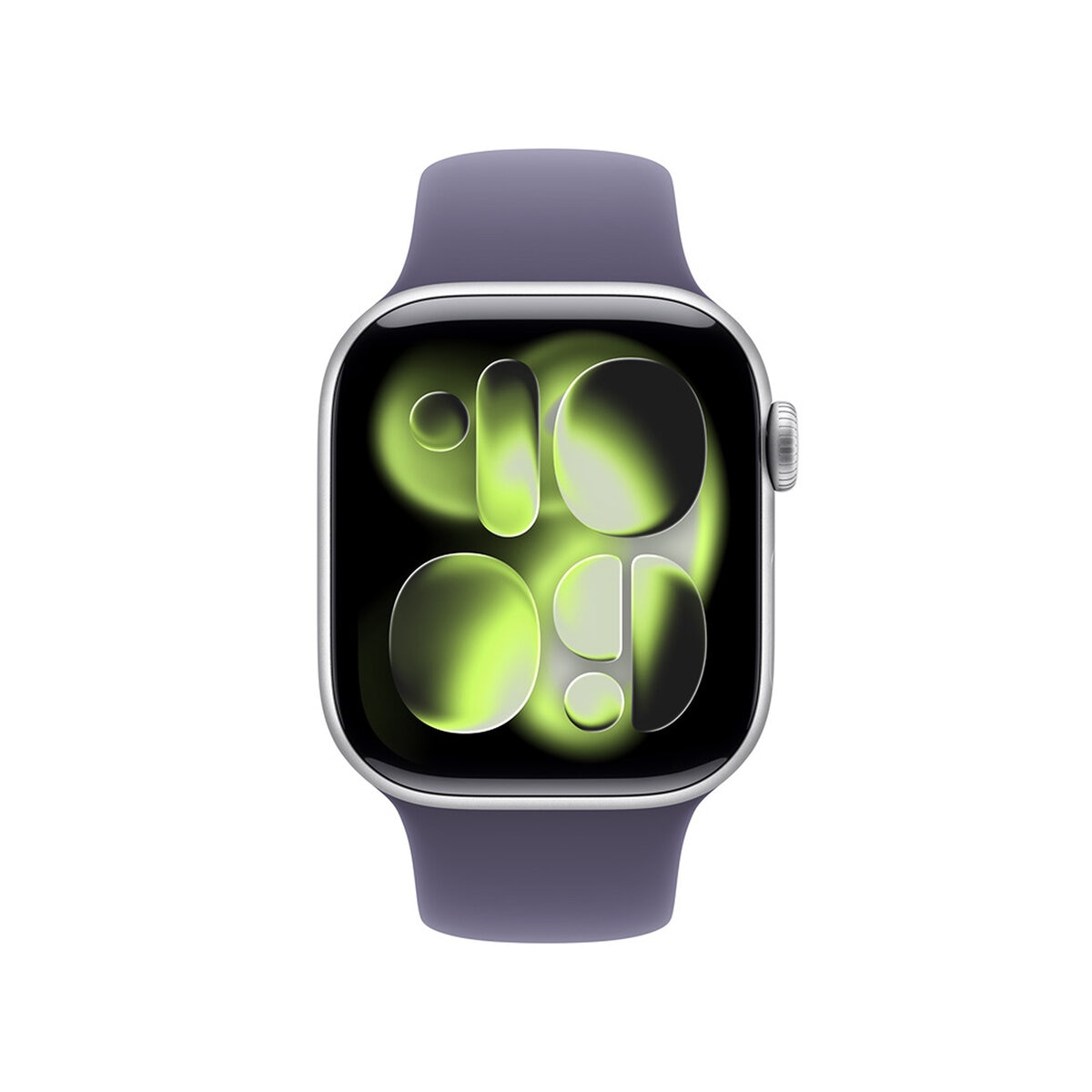 Apple Watch Series 11 (GPS + Celular) 42mm Aluminio Plata + Correa Deportiva Morado Niebla + Talla S/M