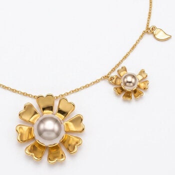 Mayfer, Collar Dorado con Diseño de Flores. Mayfer, Collar Dorado con Diseño de Flores.