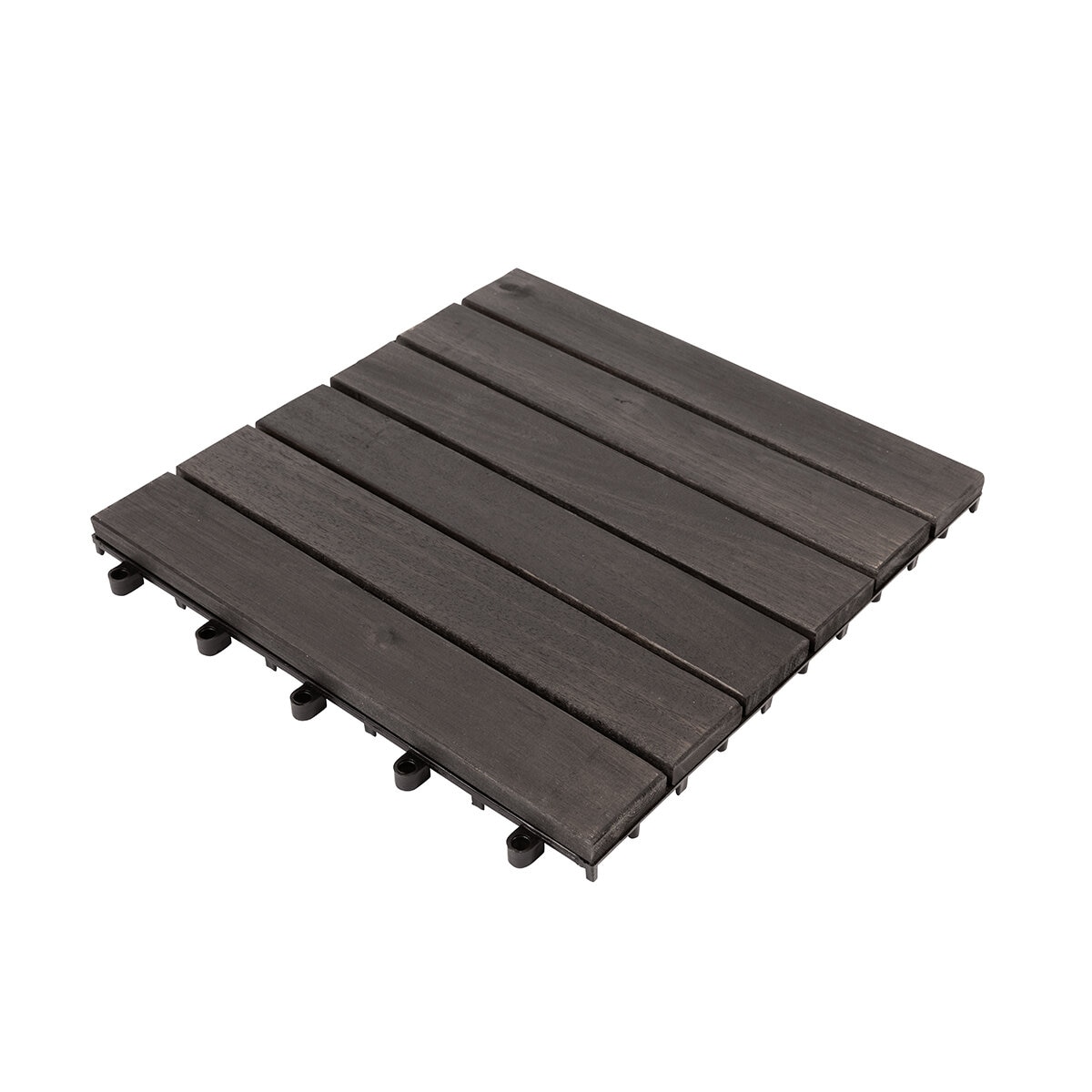 Hanie Design, Piso de Madera Vertical para Exterior, Color Gris Oscuro