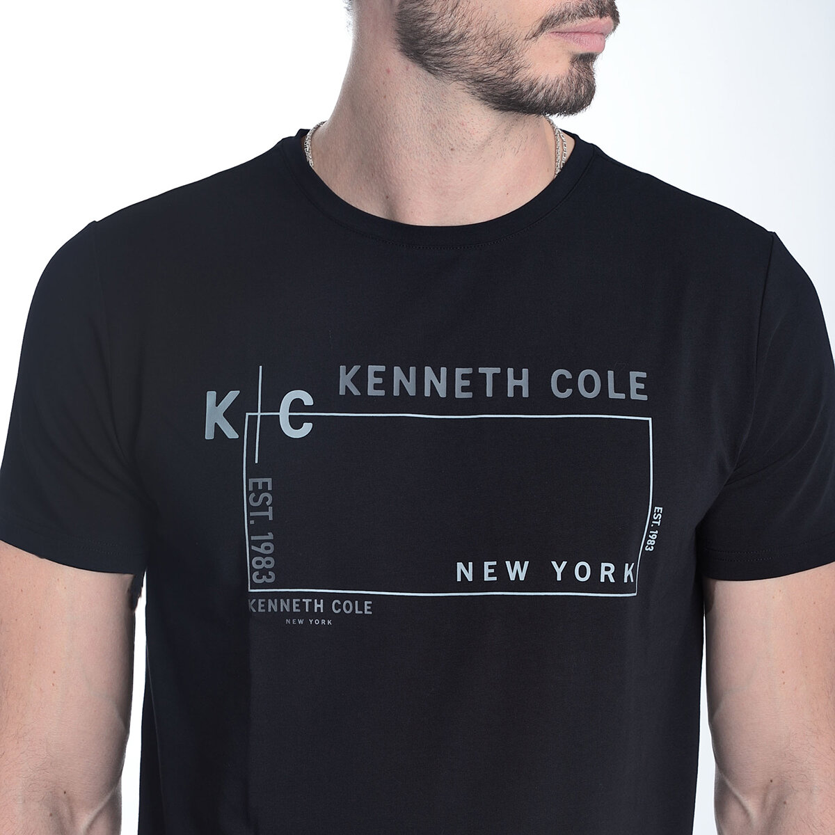 Kenneth Cole Playera para Caballero Negro Mediana