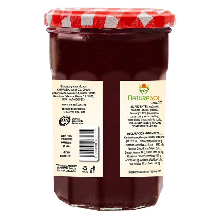 Naturasol Mermelada De Frutos Rojos Con Fruta Natural 1 kg