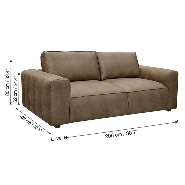 Muebles Liz, Gauss, Loveseat Color Café