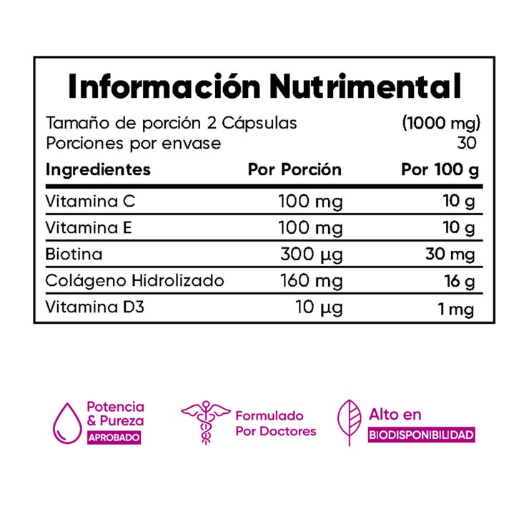 Multiblue Colágeno y Biotina 120 Cápsulas