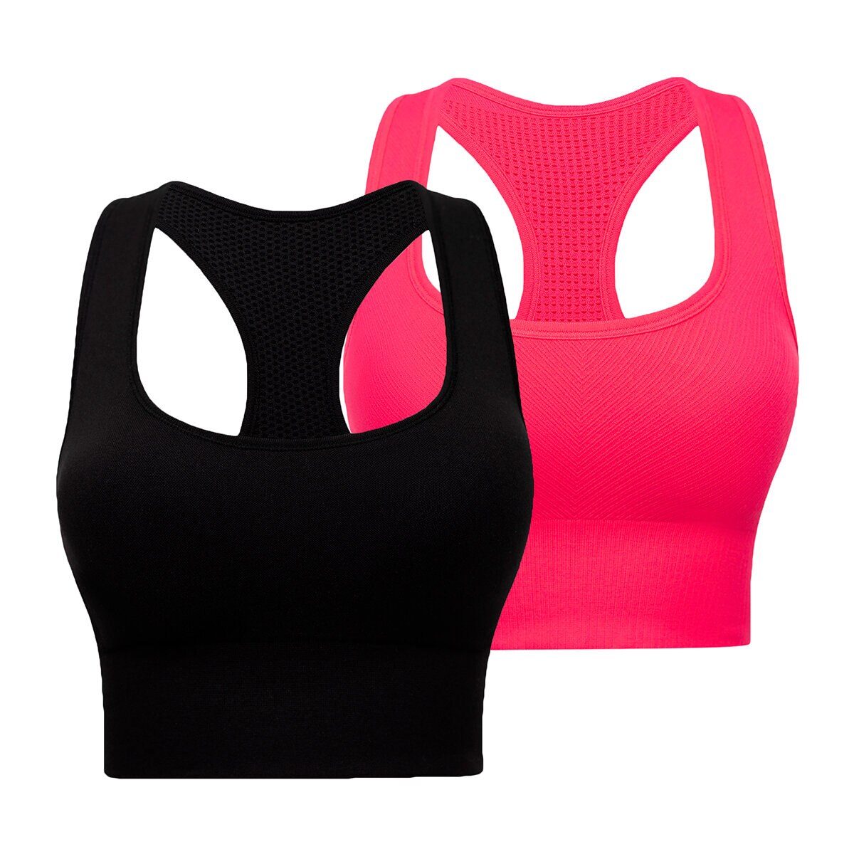 90 Degree by Reflex Brasier deportivo para Dama 2 piezas Negro / Rosa