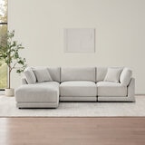 Aiden & Ivy, Dayna, Sofá Modular de Tela de 4 Piezas con 2 Almohadas Aiden & Ivy, Dayna, Sofá Modular de Tela de 4 Piezas con 2 Almohadas