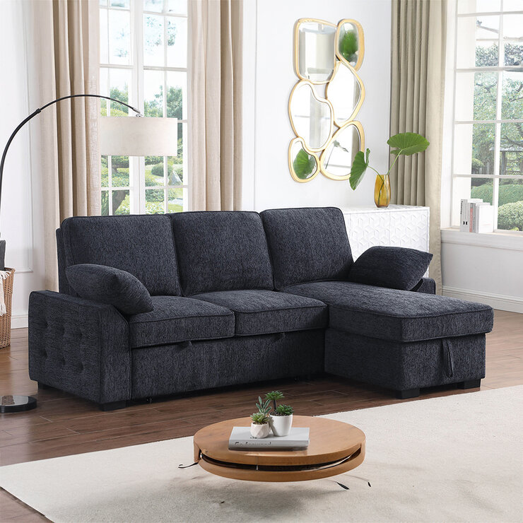 Montbrook Home, Mackenzie, Sofá Cama Seccional con Mesa Desplegable y Almacenamiento