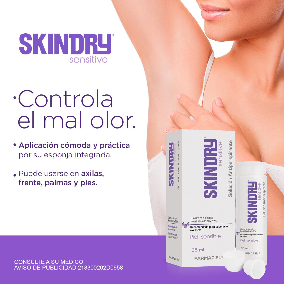 SkinDRY Sensitive Solución Antiperspirante para piel sensible 35 ml