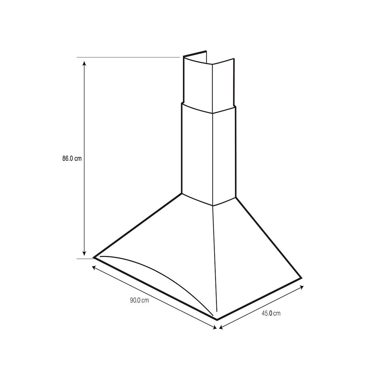 Whirlpool Campana de pared 90cm