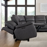 Gilmancreek Furniture, Sofá seccional reclinable de piel con sistema y cabeceras eléctricas