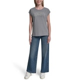 DKNY Playera para Dama Gris Mediana