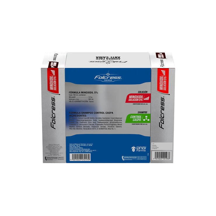 Folcress Kit Anti-Caída 5 pack Control Caspa + Minoxidil
