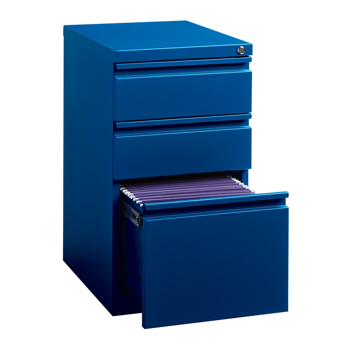 Hirsh archivero metálico dos cajones lapiceros y cajón archivero tamaño carta color azul