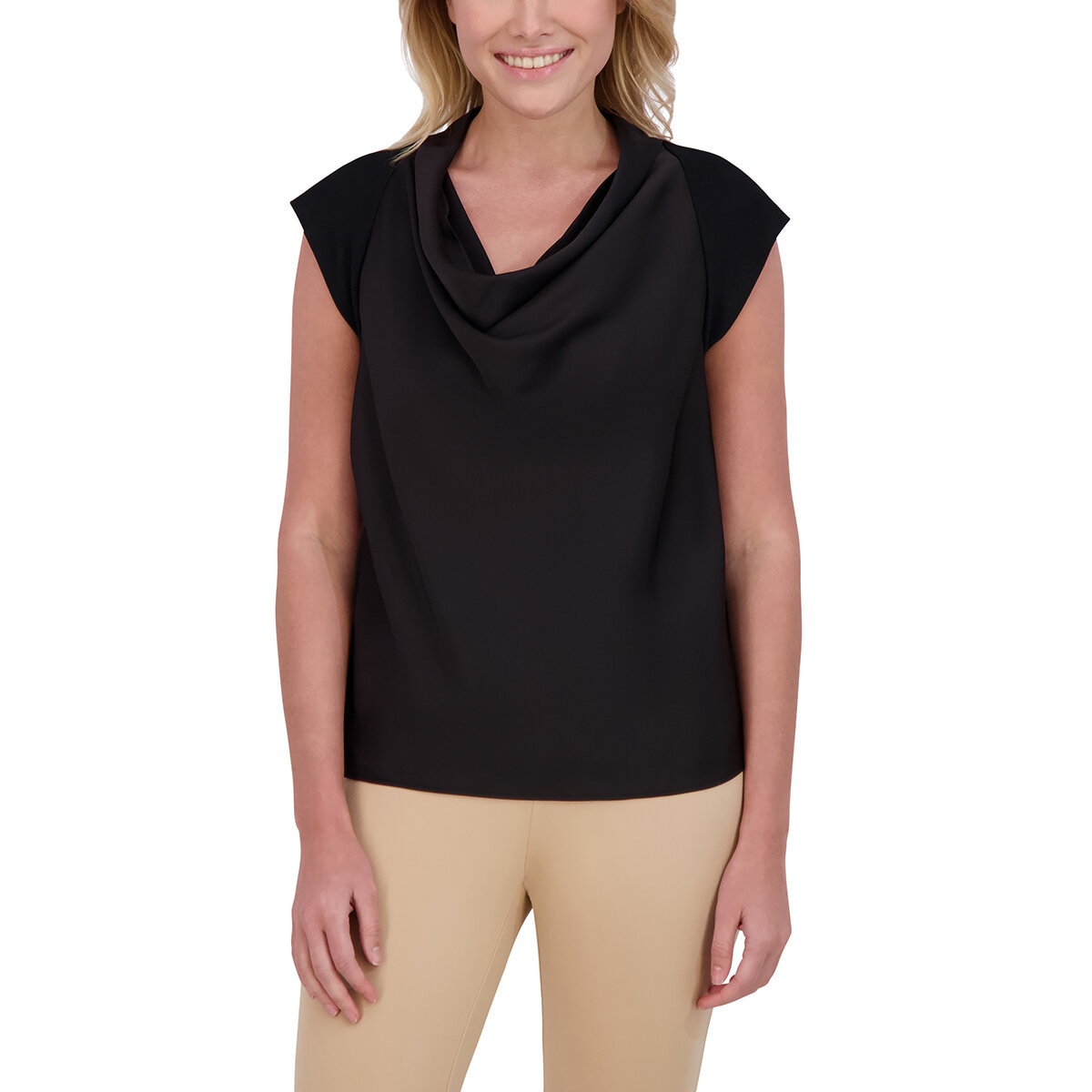 DKNY Blusa para Dama Negro Mediana