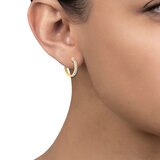 0.50ctw, Arracadas de Diamantes, Corte Redondo, Oro Amarillo de 14K